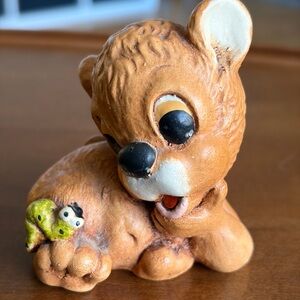 Vintage tinker ware pip bear and snail figure moorcraft England hand painted